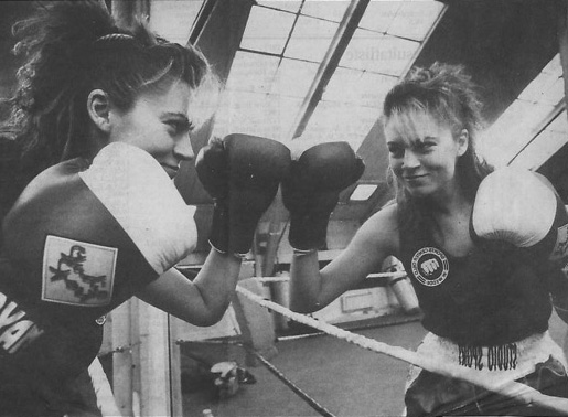 boxing in front of mirror